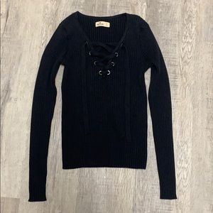 Black tie sweater